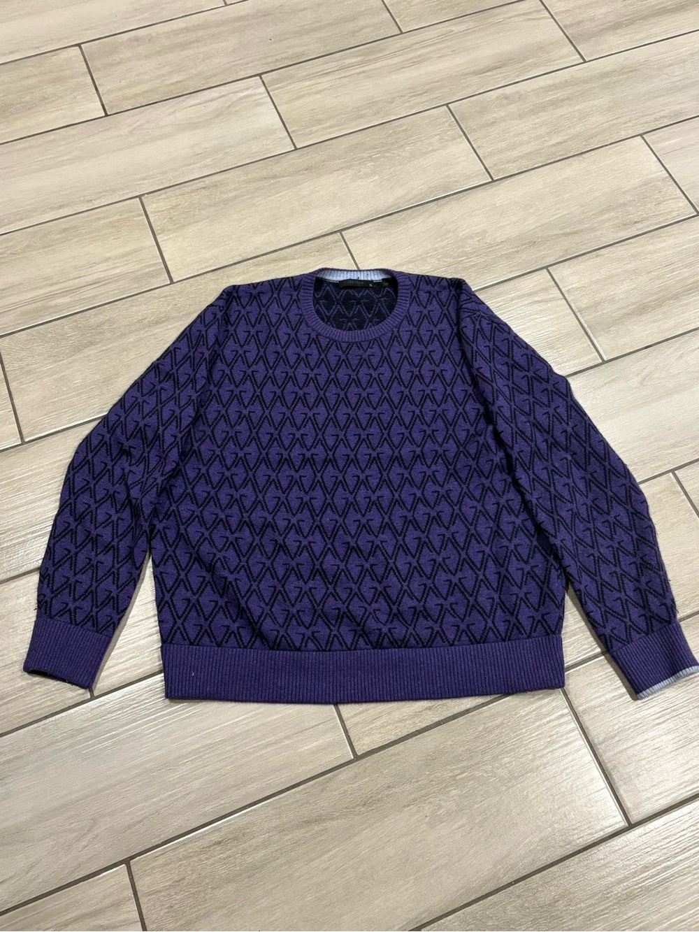 Greyson Men's Purple Knit Crewneck Sweater